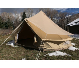 An Oxford 900D Canvas Bell Tent with Extra Fly for a Cooler Tent in the Day and Warmer at Night - Sizes: 4m or 5m Spacious Floor Diameter